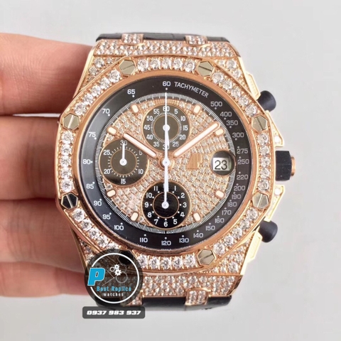 JF FACTORY BEST 1:1 / AP ROYAL OAK OFFSHORE CHRONOGRAPH FULL DIAMOND 42