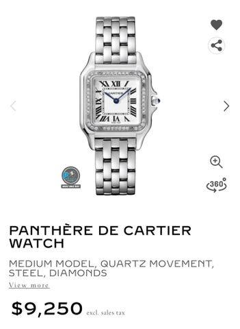 VIP NEW 2020 / ORIGINAL FACTORY BEST 1:1 / CARTIER PANTHÈRE DE 27 X 37MM 44 DIAMOND BEZEL VS 1.1
