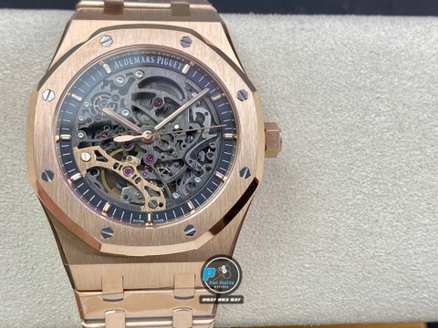 NEW 2022 / APS FACTORY BEST 1:1 / AP ROYAL OAK SKELETON 15407ST 41 X 9,9MM  CAL.3132