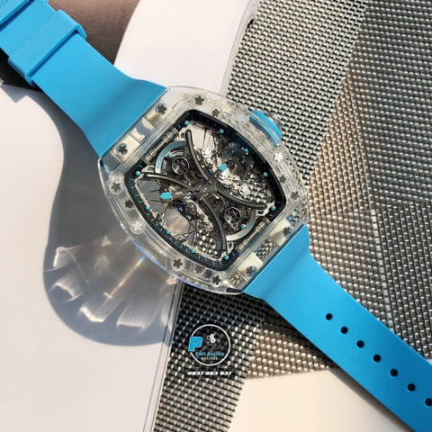 VIP NEW 2021 / ORIGINAL FACTORY BEST 1:1 / RICHARD MILLER RM 53-02 SHAPHIRE CRYSTAL TOURBILLION LIMITED