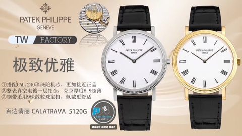 NEW 2023 / TW FACTORY BEST 1:1 / PATEK PHILIPPE CALATRAVA 5120G 38 X 8,9MM CAL.240