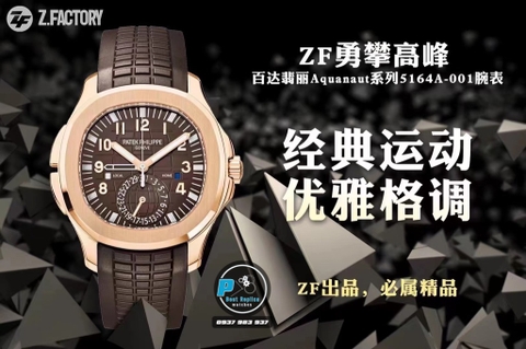 NEW 2021 / ZF FACTORY BEST 1:1 / PATEK PHILIPPE AQUANAUT TRAVEL 5164A-001