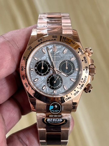 NEW 2023 / BETTER (3K) FACTORY BEST 1:1 / ROLEX DAYTONA 40 x 12,2MM CAL.4130 + THAY ĐỔI MẶT SỐ THIÊN THẠCH VÀ MOB XÀ CỪ THẬT TÙY CHỈNH