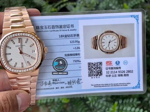 VIP NEW 2021 / ORIGINAL FACTORY BEST 1:1 / PATEK PHILIPPE NAUTILUS 5711/1R 40MM VÀNG HỒNG 18K. VÀNG KIM CƯƠNG THIÊN NHIÊN