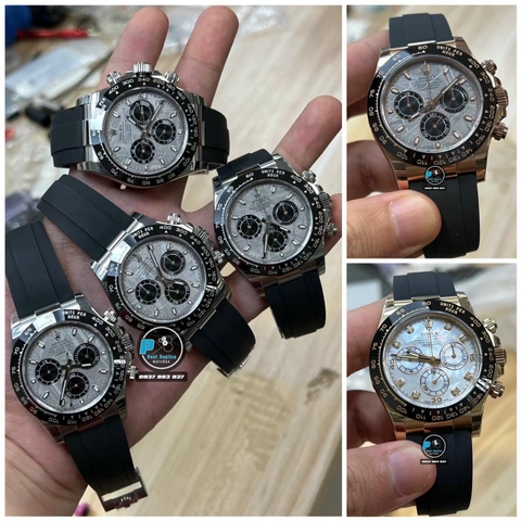 NEW 2023 / BETTER (3K) FACTORY BEST 1:1 / ROLEX DAYTONA 40 x 12,2MM CAL.4130 + THAY ĐỔI MẶT SỐ THIÊN THẠCH VÀ MOB XÀ CỪ THẬT TÙY CHỈNH