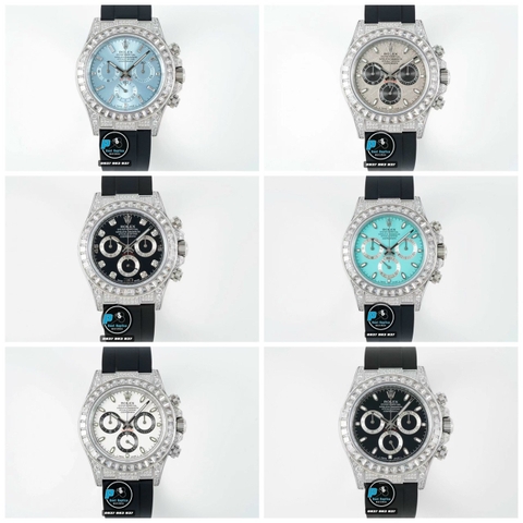 NEW 2022 / JVS FACTORY BEST 1:1 / ROLEX DAYTONA OYSTERFLEX 🌈 DIAMOND BAGUETTE 40 X 12,2MM CAL.7750