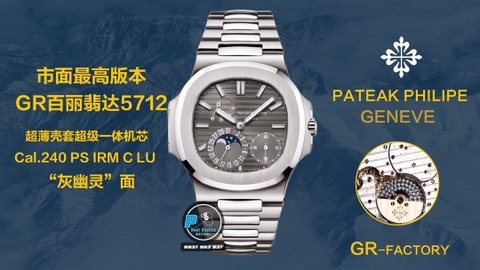 NEW 2022 / GR FACTORY BEST 1:1 / PATEK PHILIPPE NAUTILUS 5712GR CAL.240PS VIP