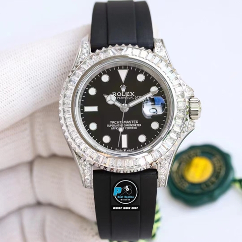 NEW 2023 / BEST FACTORY 1:1 / ROLEX YACHT MASTER 126679SAB FULL DIAMOND BEZEL 40MM CAL.3135