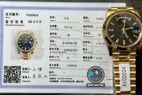 NEW 2023 / EW FACTORY BEST 1:1 / ROLEX DAYDATE 40MM VỎ LẮC KÊ FULL VÀNG 18K 5UM THEO YÊU CẦU