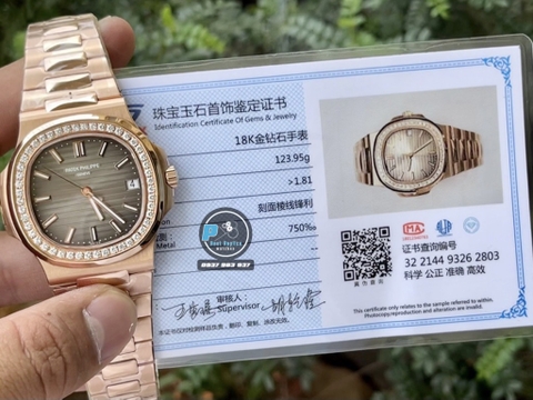 VIP NEW 2021 / ORIGINAL FACTORY BEST 1:1 / PATEK PHILIPPE NAUTILUS 5711/1R 40MM VÀNG HỒNG 18K. VÀNG KIM CƯƠNG THIÊN NHIÊN