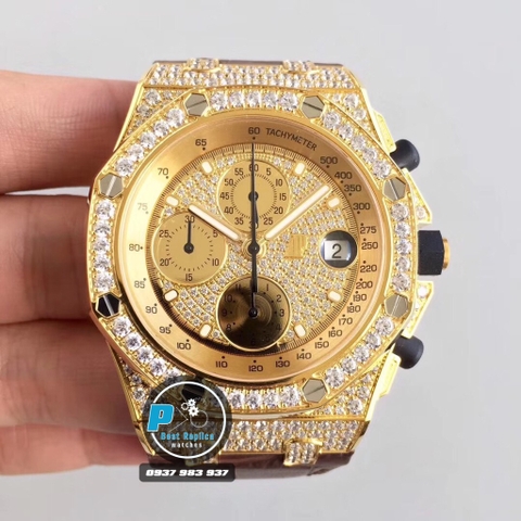 JF FACTORY BEST 1:1 / AP ROYAL OAK OFFSHORE CHRONOGRAPH FULL DIAMOND 42