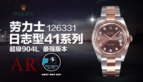 AR FACTORY BEST 1:1 / ROLEX DATEJUST 41 BRACELET CHOCOLATE GOLD