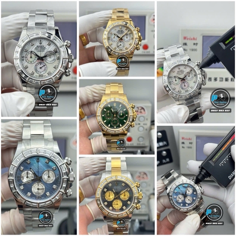 NEW 2025 / PPM FACTORY BEST 1:1 / ROLEX DAYTONA CAL.4130 DIAMOND BAGUETTE BEZEL