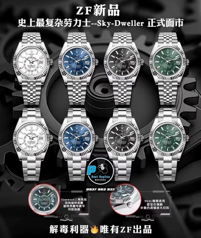 NEW 2024 / ZF FACTORY BEST 1:1 / ROLEX SKY DWELLER 326934 DUAL TIME 42MM CAL.9001