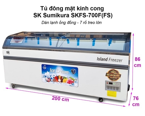 tủ đông kính cong Sumikura SKFS-700F(FS)