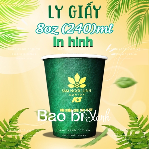 Ly giấy 8oz (240ml) in hình -1PE