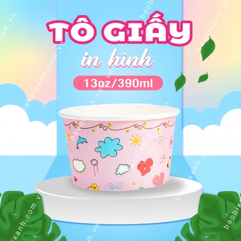 Tô giấy 390ml (13oz) in hình - 2PE