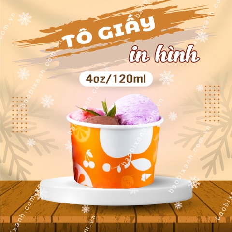 Tô giấy 120ml (4oz) in hình - 2PE