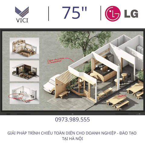 Màn Hình Tương Tác LG CreateBoard 75TR3DQ-B | Màn hình cảm ứng tương tác thông minh