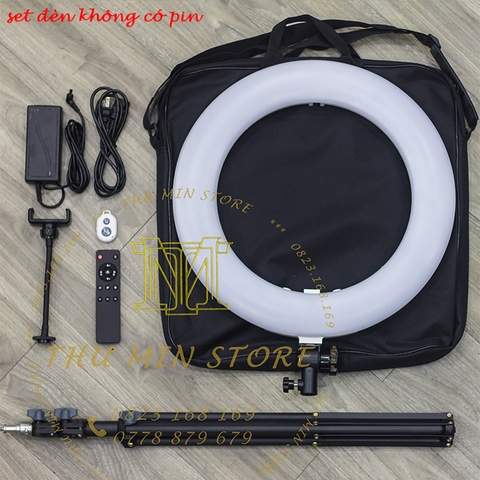 Đèn RingLight SM1888i- size 45cm, có khe pin, màn hình hiển thị độ sáng( full set có pin)