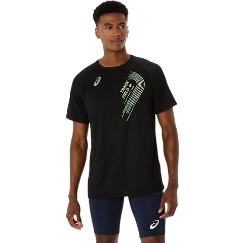 Áo T-shirt chạy bộ ASICS TRACK GRAPHIC SHORT SLEEVE TOP Nam - 2091A747.001