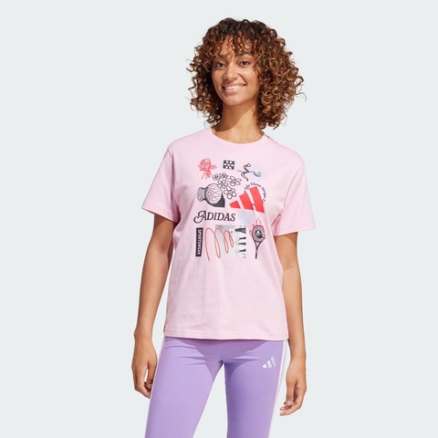 Áo T-shirt adidas Graphic Codes Photoreal Nữ - JJ4069