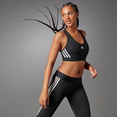 Áo bra tập luyện adidas Black Believe This 3-Stripes Medium Support Rib Nữ - GL0570
