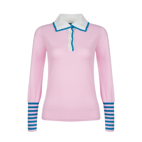 Áo len le coq golf Nữ LG6FSTG1LV-PK00