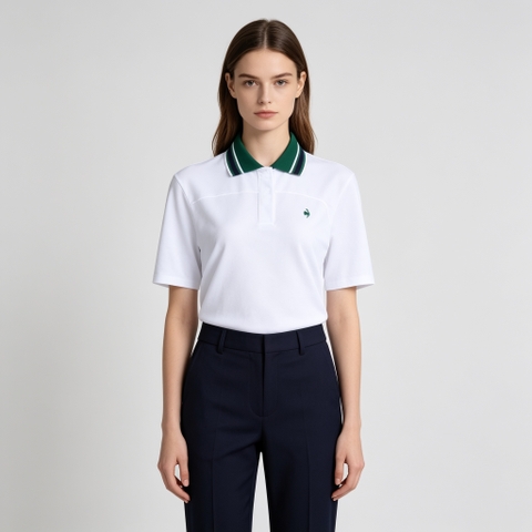 Áo Polo le coq golf Nữ GR222LTS41-WHTE