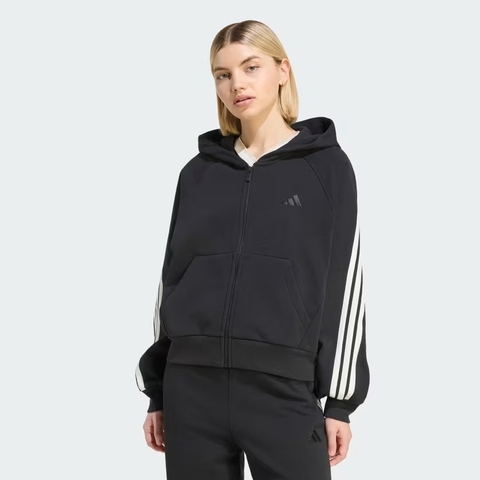 Áo hoodie adidas Kit 3 gạch khoá kéo Nữ - KV9876