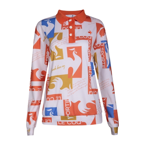 Áo Polo dài tay le coq golf Nữ LG4FLS02LV-OR00