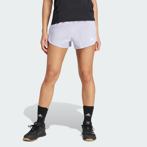 Quần short tập luyện adidas Pacer 3 sọc cạp cao Nữ - JD2298