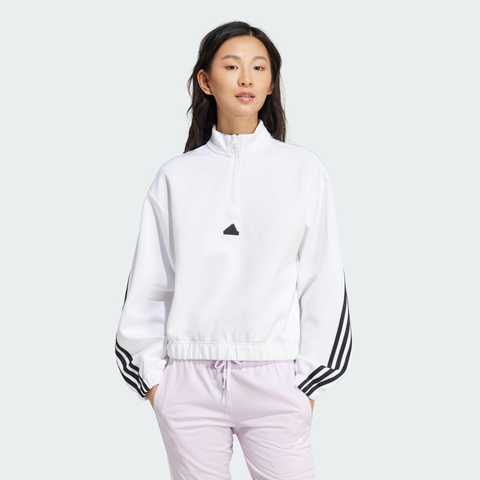 Áo sweatshirt adidas Future Icons 3 sọc khoá kéo 1/4 Nữ - JJ1664