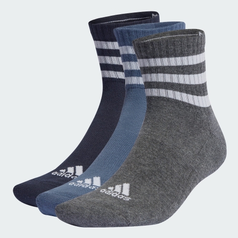Tất thấp cổ tập luyện adidas 3 sọc có đệm 3P Unisex - IP2637