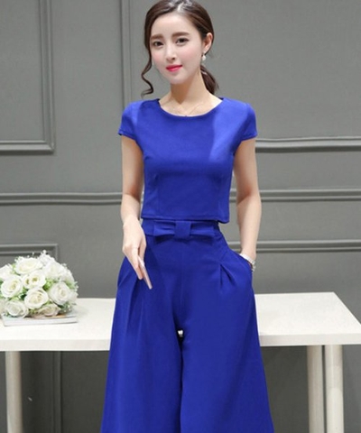 Đầm công sở cao cấp màu xanh