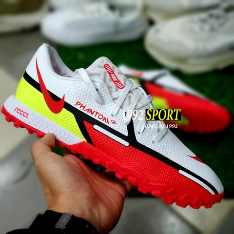 Giày Bóng Đá Nike React Phantom GT2 Pro Trắng Đỏ TF