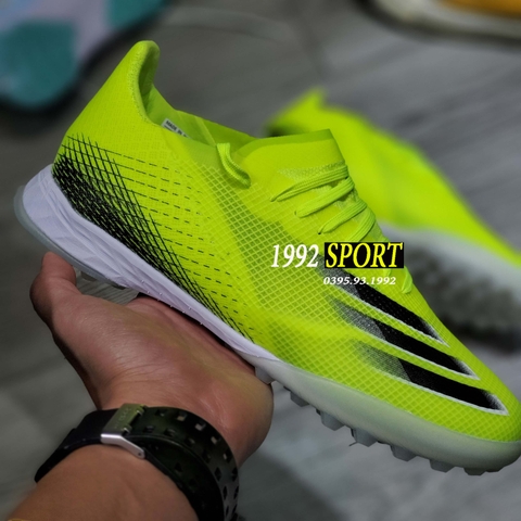 Giày Bóng Đá Adidas X Ghosted.1 Xanh Chuối Vạch Đen TF