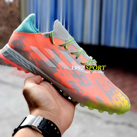 Giày Bóng Đá Adidas X Speedflow.1 Hồng Cam Vàng Vạch Trắng TF