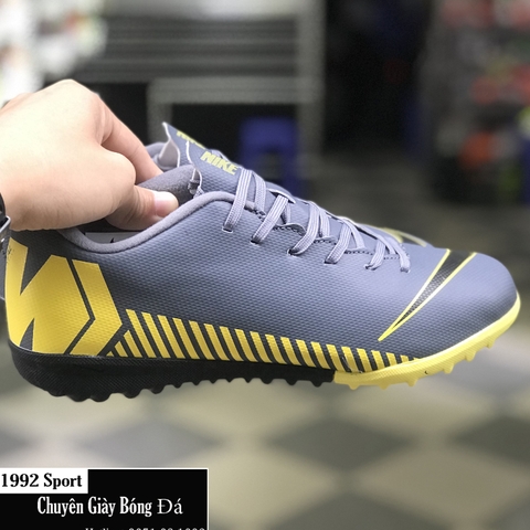 Giày Bóng Đá Nike Mercurial VaporX XII Academy Xám Vàng TF