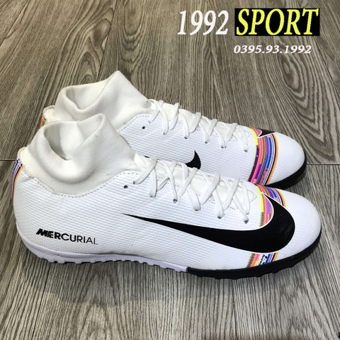 Giày Bóng Đá Nike Mercurial VaporX XII Trắng Vạch Cầu Vồng TF
