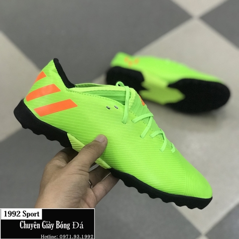 Giày Bóng Đá Adidas Nemeziz 19.3 Xanh Lá Vạch Cam TF