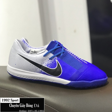 Giày Bóng Đá Nike Phantom Venom Xanh Biển Gót Trắng TF