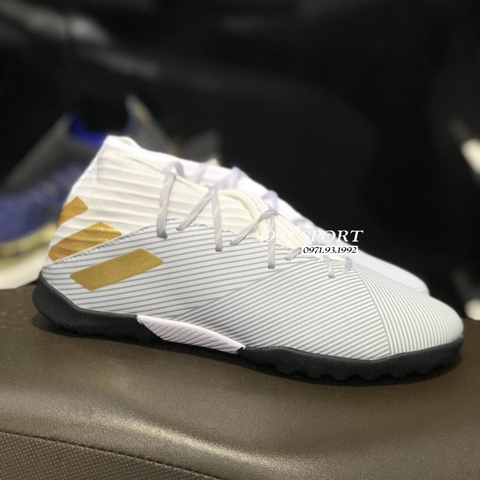 Giày Bóng Đá Adidas Nemeziz 19.3 Xanh Ngọc Vằn Trăng TF