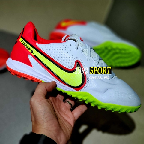 Giày Bóng Đá Nike React Tiempo Legend 9 Pro Trắng Đỏ Vạch Vàng TF