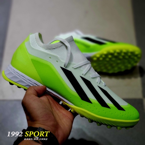 Giày Bóng Đá Adidas X Crazyfast.3 Xanh Chuối trắng Vạch Đen TF