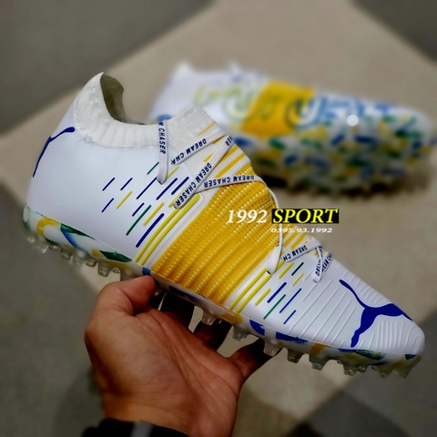 Giày Bóng Đá Puma Future Z 1.1 Neymar Copa America Trắng Vàng Cổ Lửng MG