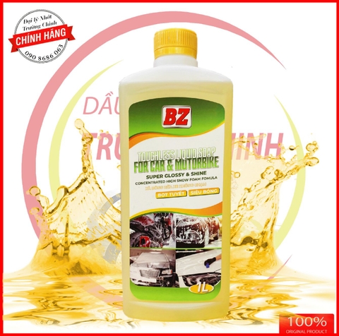 Nước rửa Xe, xà bông bọt tuyết không chạm BZ siêu bóng 1L