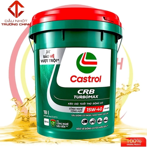 Dầu nhớt Castrol CRB TURBOMAX 15W-40 CK-4 API EI1 18L cho động cơ diesel