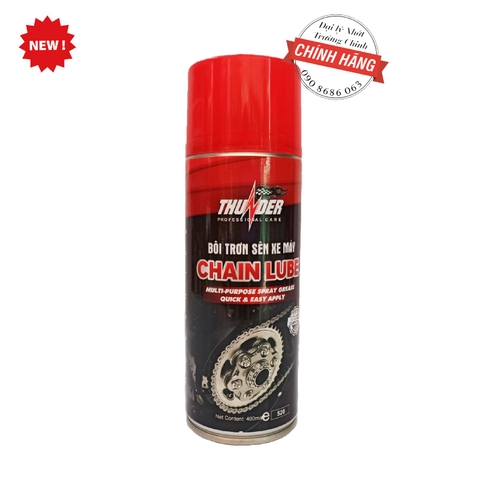 chai xịt bôi trơn, dưỡng sên Thunder Chain Lube 400ML