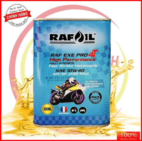 Nhớt RAFOIL EXE Pro 4T tổng hợp 10W40 SP dành cho xe số xe ga nhập khẩu UAE